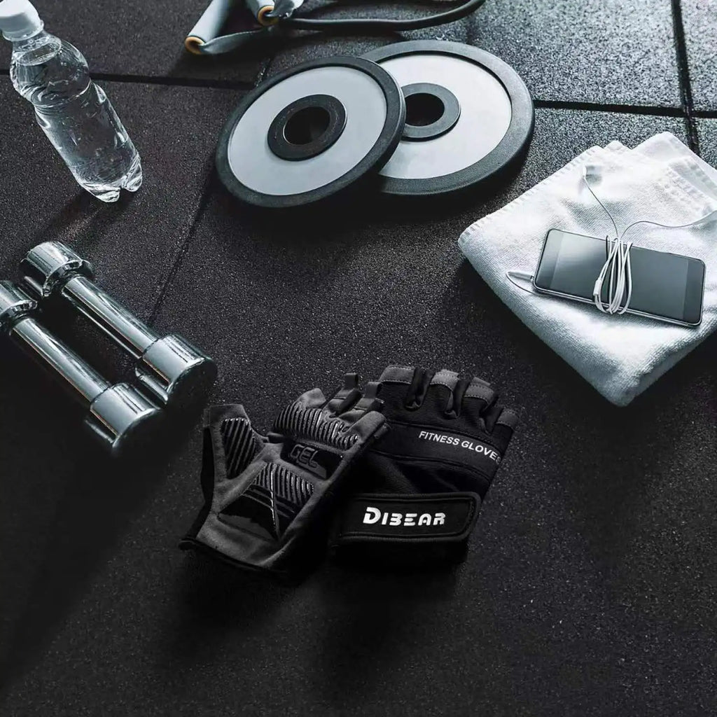 1 Pair Bodybuilding Gym Gloves Weightlifting Dumbbell Training Anti-Slip Fitness Gloves Crossfit Workout Exercise for Men Women