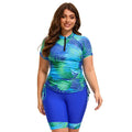 Trendy Swimwear Tropical Plants Printed Women Plus Size Tankini Swimsuit 2 Piece Big Size Bathing Suits and Shorts XL-5XL