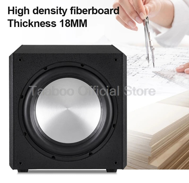 Super Subwoofer High Power 10/12 Inch Speaker Active HiFi Wooden Subwoofer High Fidelity Home Theater Audio Amplifier Speaker