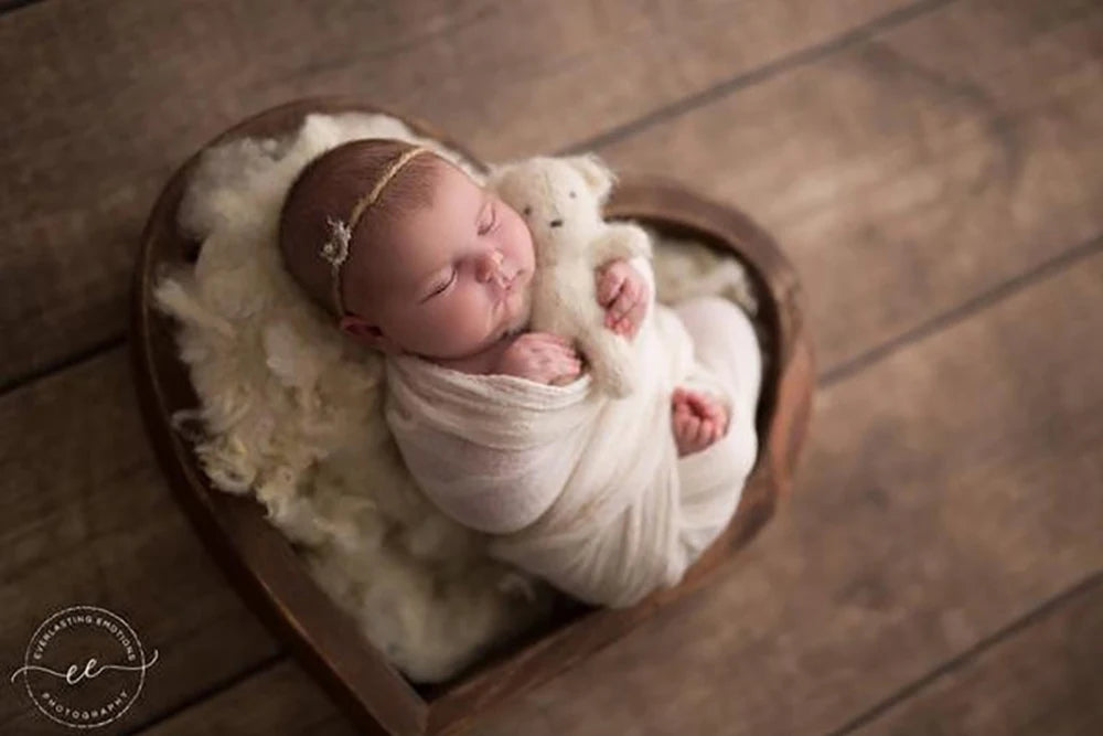 Baby Props Newborn Photography Accessories Vintage Wooden Basket Studios Shoot Props Wood Bucket Infant Photo Shooting Sofa Bed