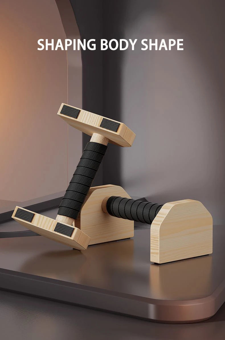 Push-up Stand Wood Pushup Bars Exercise Non-Slip Parallettes Handle Stands Calisthenics Fitness Equipment Home Strength Training