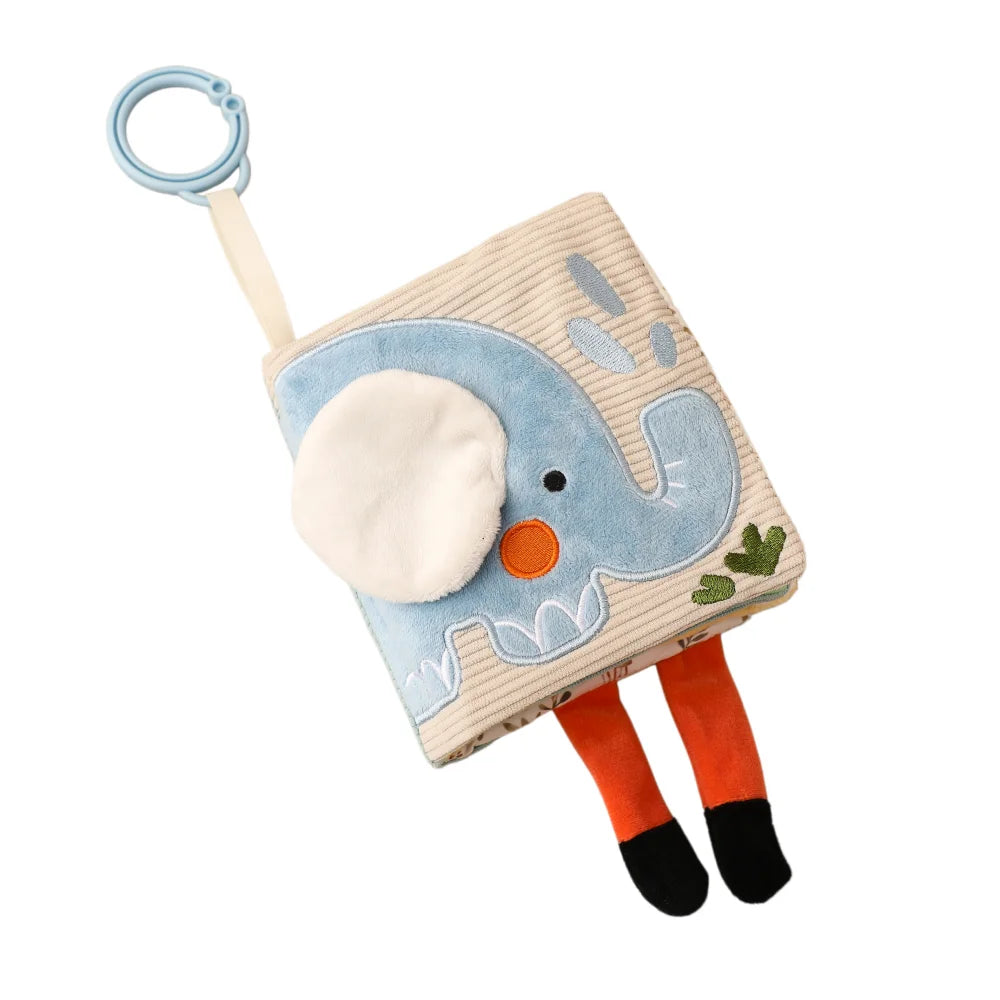 Soft Sensory Farm Animal Baby Books Mobile Toy Newborns Early Educational Fabric Book with Mirror & Sound Paper for Babies 6-12M