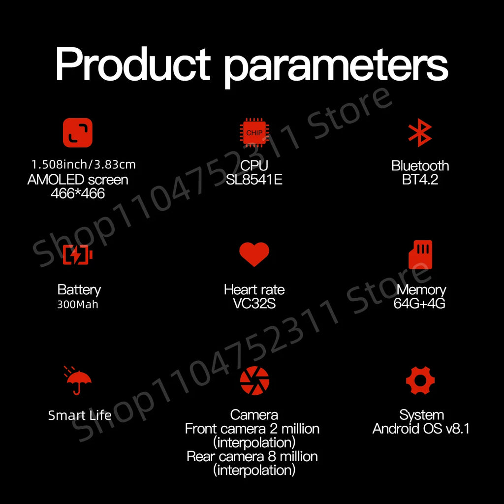 Original Q668 Smartwatch 4G 5G Full Netcom Smart Watch With 800W Dual Camera GPS WIFI NFC IP68 Waterproof Google Play Store
