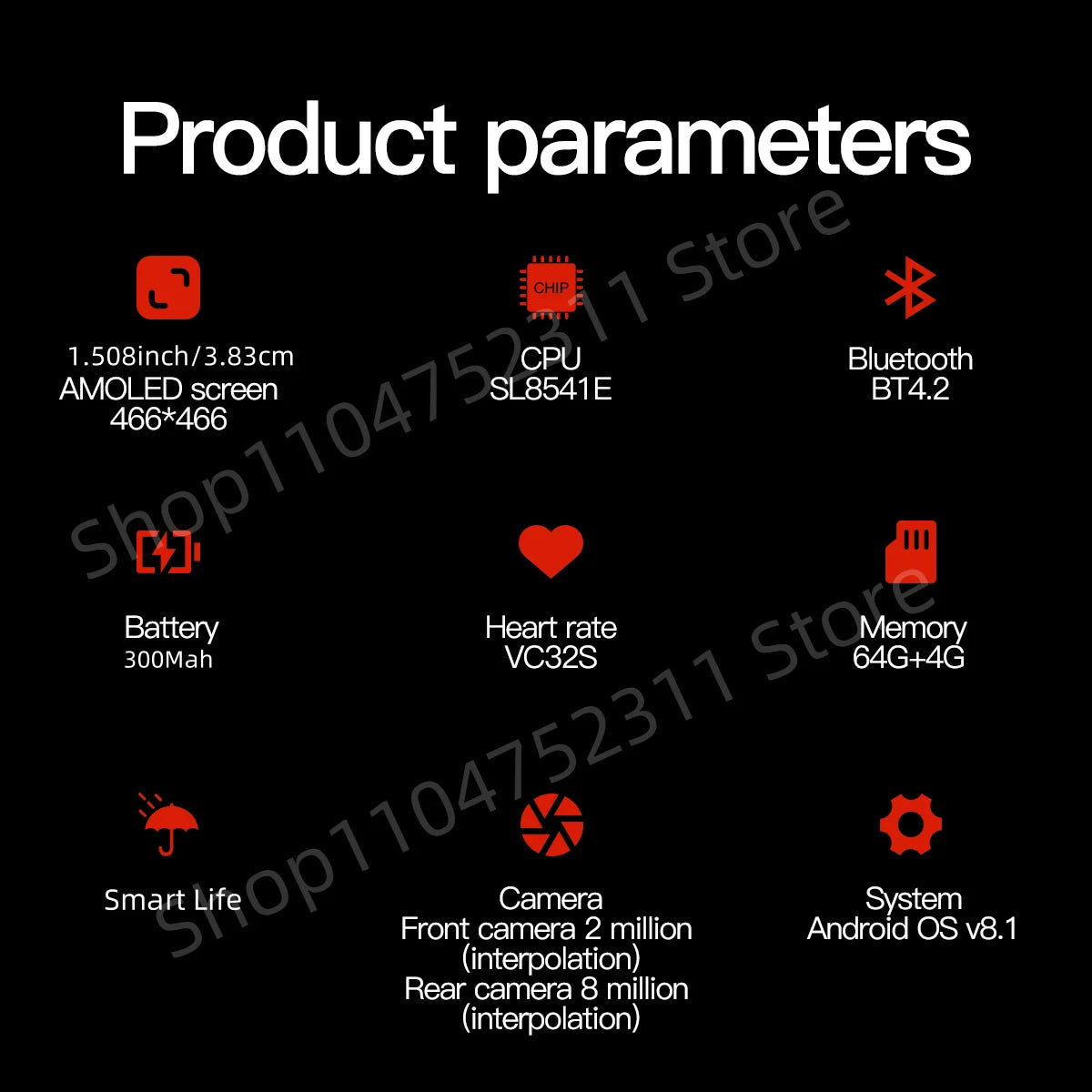 Original Q668 Smartwatch 4G 5G Full Netcom Smart Watch With 800W Dual Camera GPS WIFI NFC IP68 Waterproof Google Play Store