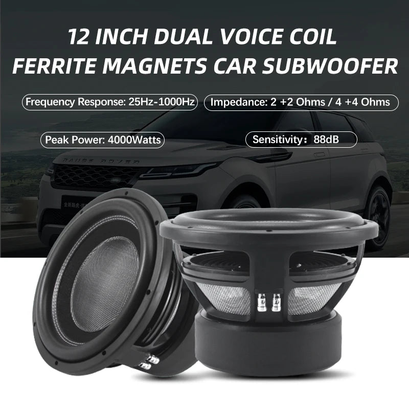 Subwoofer Voiture 12 Pouces Haute Performance Bass
