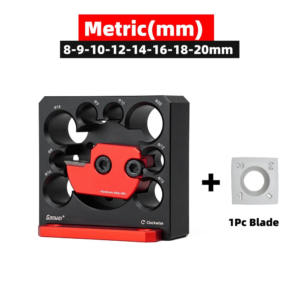 8 Holes Dowel Maker Jig Kit w/ Carbide Blades -Metric and Inch Woodworking Electric Drill Milling Dowel Round Rod Auxiliary Tool