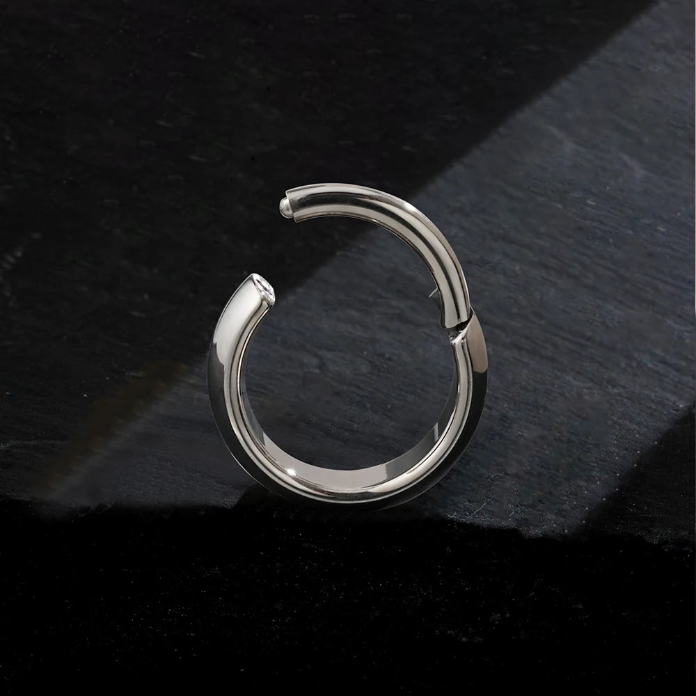 Right Grand ASTM F136 Titanium 16G Wide Chunky Conch Clicker Ring 8/10/12mm Cartilage Hoop Earring Earlobe Nose Piercing Jewelry
