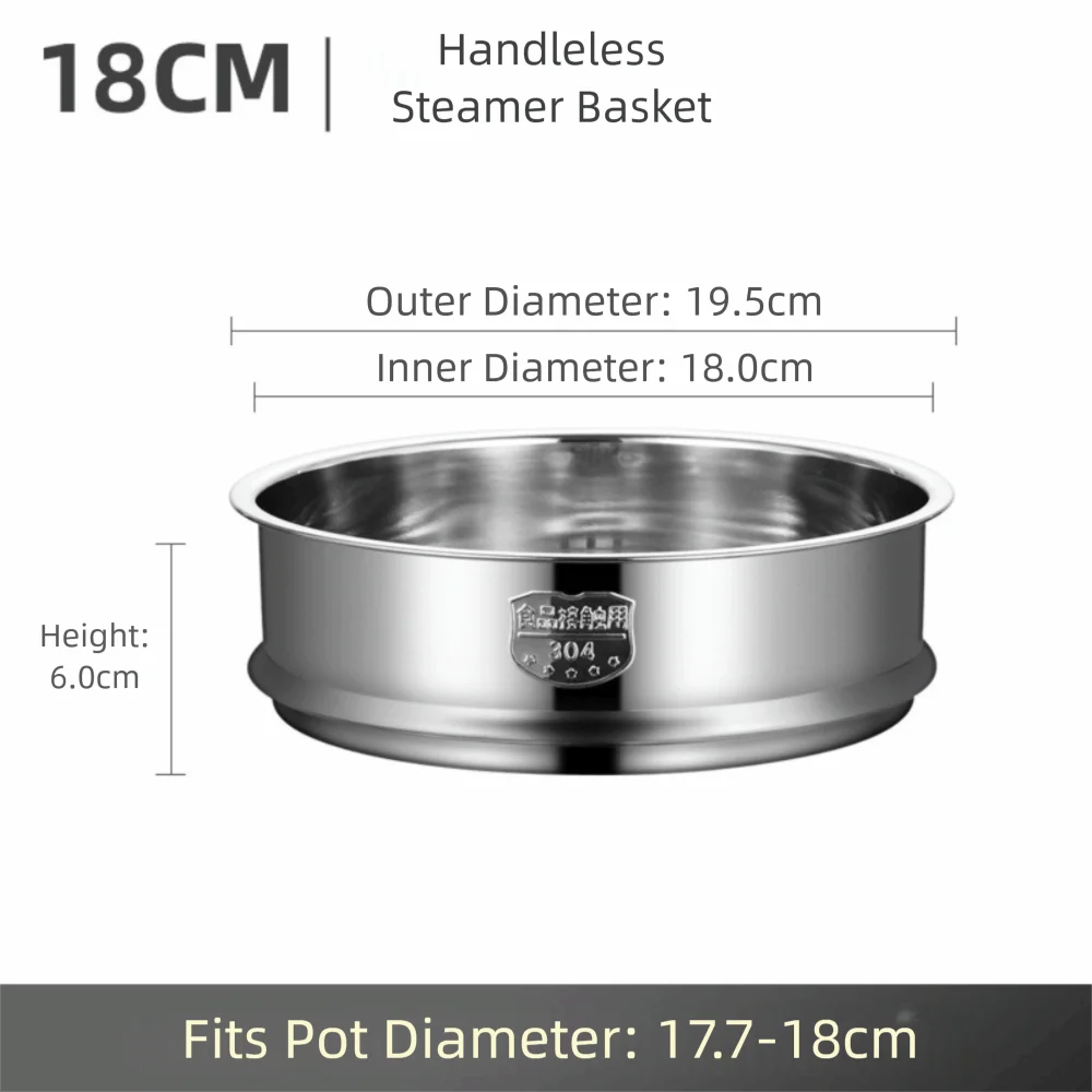 New 304 Stainless Steel Steamer Basket Thickened 16-32cm Food Steam Rack Generic Safe Material Drain Basket Home Cooking