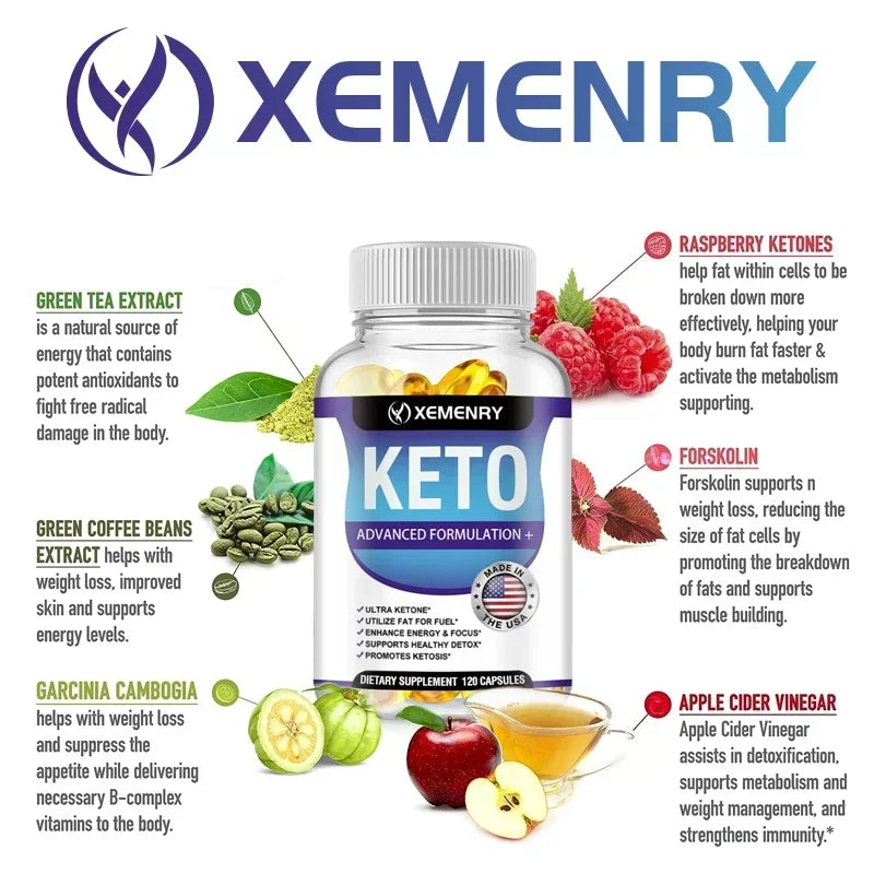 Keto Capsules - Weight & Fat Management, Burn Belly Fat, Detoxification, Digestion, Immunity