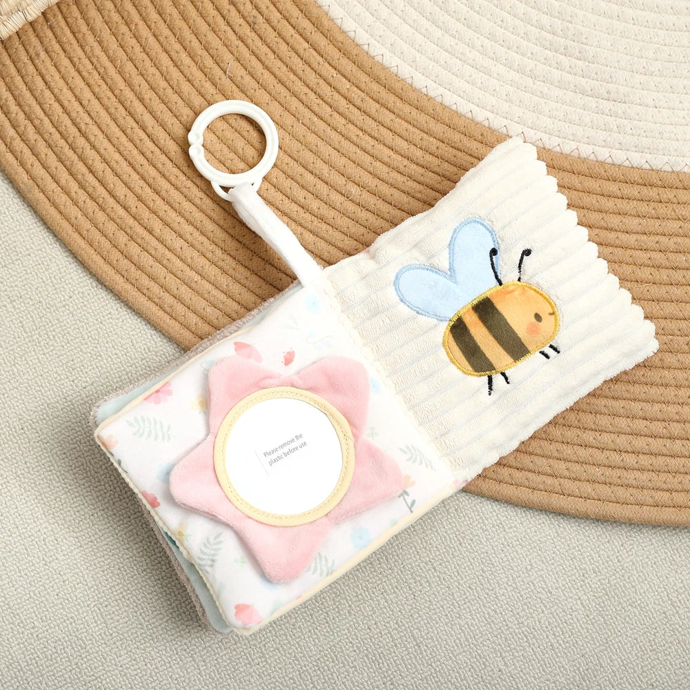 Bunny Cloth Soft Touch Book, Baby Toys 3D Sensory Early Learning Stroller Toys Infant 0-12 Months Baby Toys Multifunction Toys
