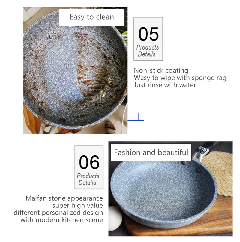 Non-Stick Pan Frying Pan Wok Pan 28cm Home Steak Skillet Pancake Fried Induction Cooker Gas Stove Special Saucepan Nonstick Pan