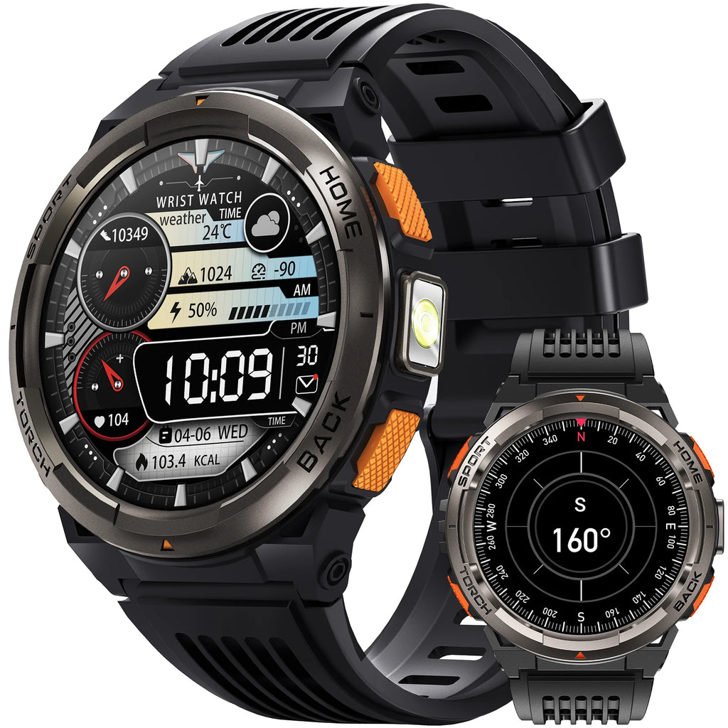 EIGIIS Smart Watch KE5 2024 3ATM Waterproof Original Design Sports Watch With Compass And Altitude Barometer LED Flashlight Call