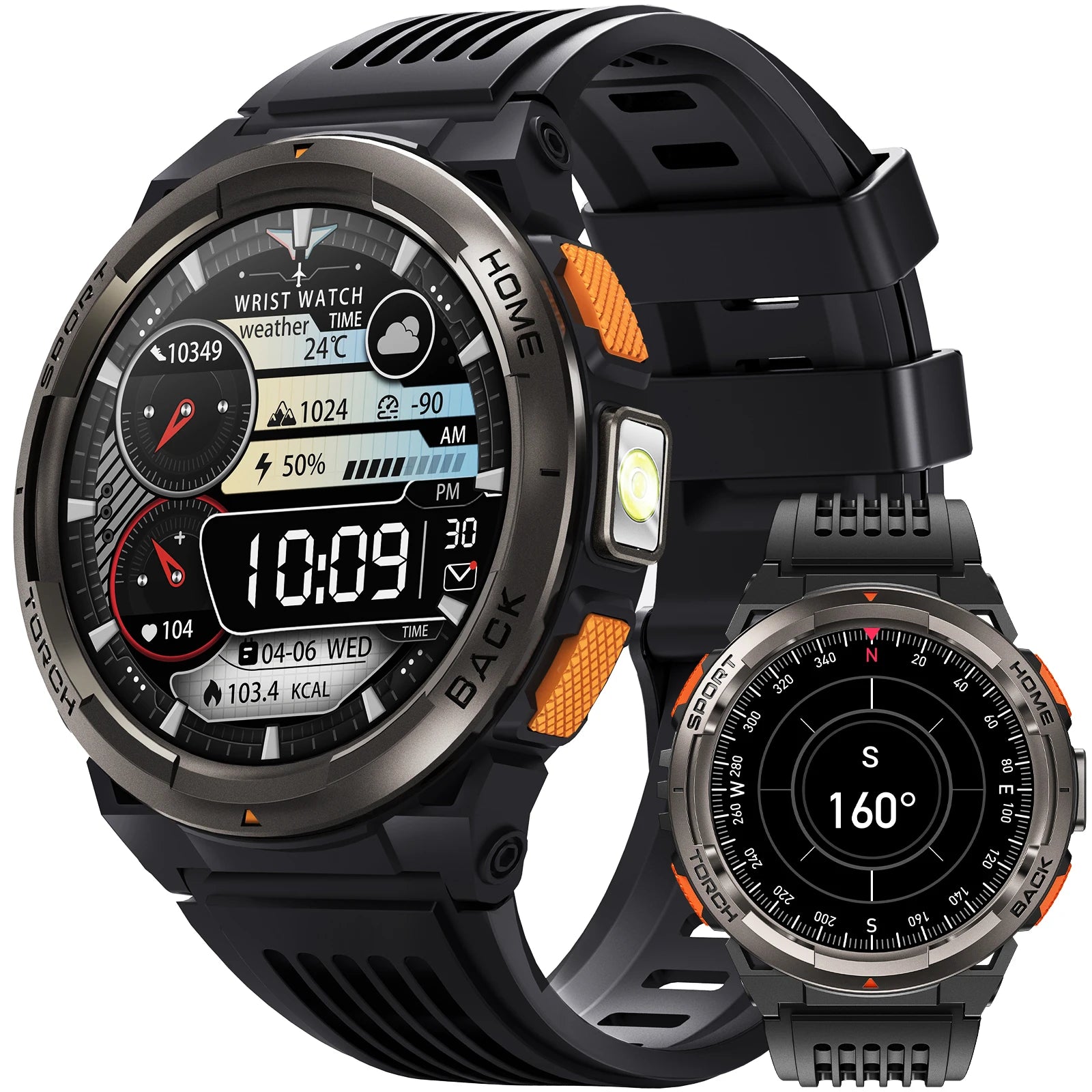 EIGIIS Smart Watch KE5 2024 3ATM Waterproof Original Design Sports Watch With Compass And Altitude Barometer LED Flashlight Call