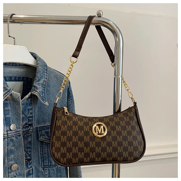 Vintage Floral Print Underarm Bag Women's Crossbody Shoulder Bag Casual Versatile Small Bag Popular Female Fashion Design