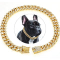 1/2pcs Pet Dog Collar Cat Chain Diamond Walking Metal Chain Collar With Design Secure Buckle Jewelry Accessories Cuban Collar