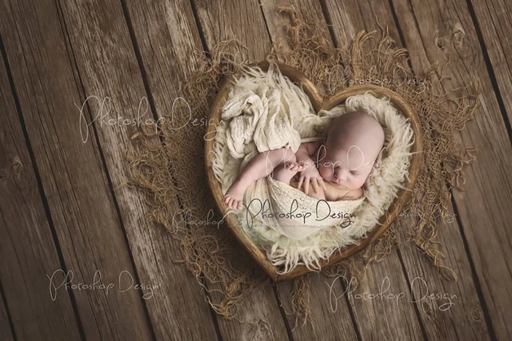 Baby Props Newborn Photography Accessories Vintage Wooden Basket Studios Shoot Props Wood Bucket Infant Photo Shooting Sofa Bed