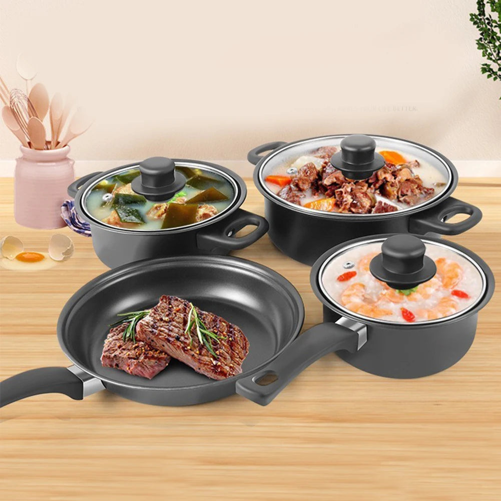 12-Piece Luxury Non-Stick Cookware Set Frying pan Casserole Dish Wok Skillet Versatile Stylish Durable Outdoor Set for All Types