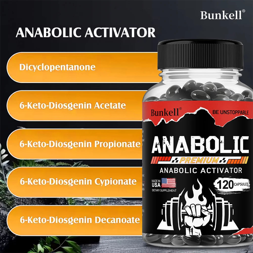 Men’s Muscle Builder Capsules - Lean Muscle Growth, Strength, Endurance & Recovery, Anabolic Activator, 30/60/120 Capsules