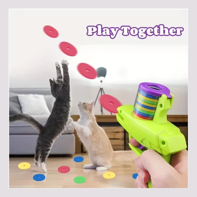 AF Interactive Turnip Gun Cat Toy with 15pcs Reusable Soft Bullets, Pet Hunting Training & Funny Interactive Play Supplies