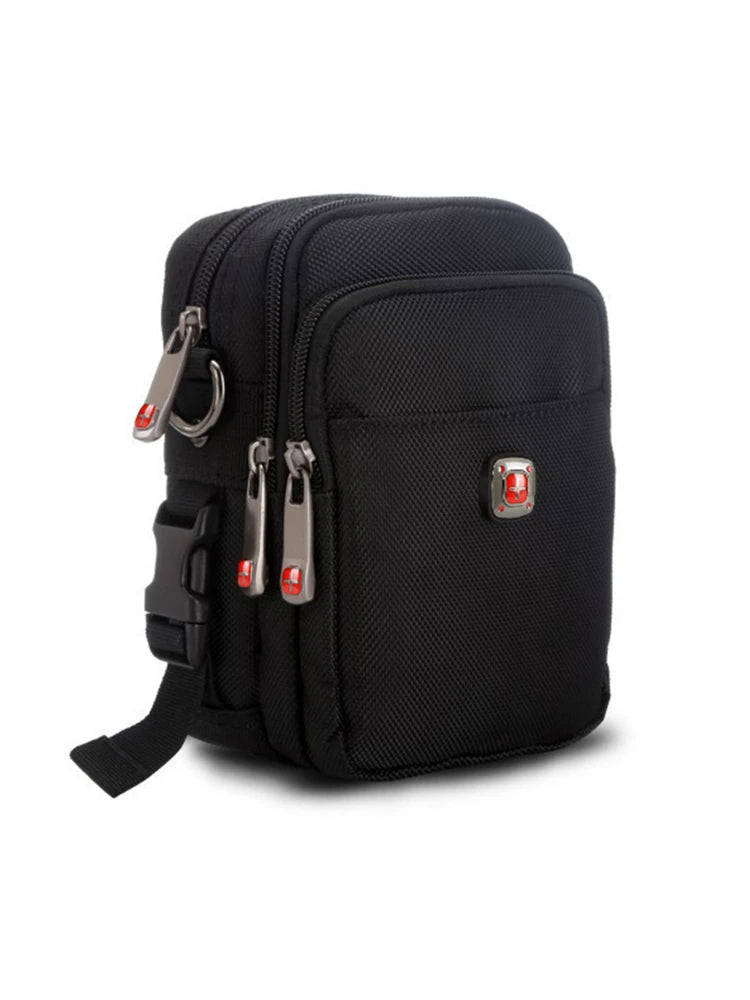Large Capacity Oxford Cloth Military Knife Crossbody Bag for Men Commuting Work Bag Outdoor Waist Bag Bucket Shape Zipper Clo...