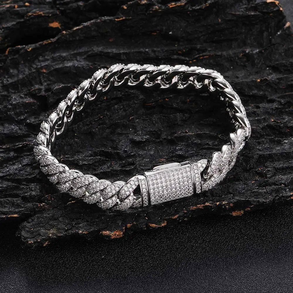 10mm Hip Hop Cubic Zircon CZ Iced Out Bubbles Cuban Link Chain Necklace For Men Women Jewelry Birthday personalized Gift