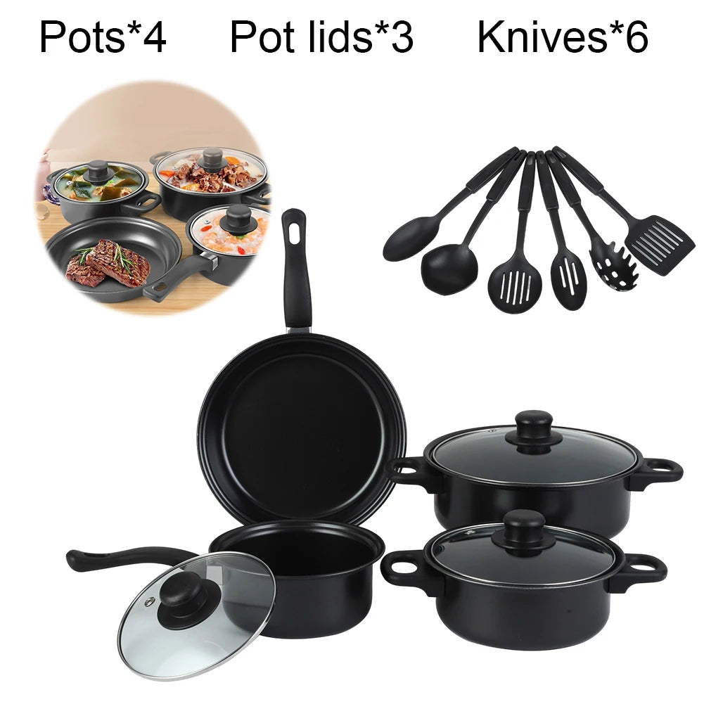 12-Piece Luxury Non-Stick Cookware Set Frying pan Casserole Dish Wok Skillet Versatile Stylish Durable Outdoor Set for All Types