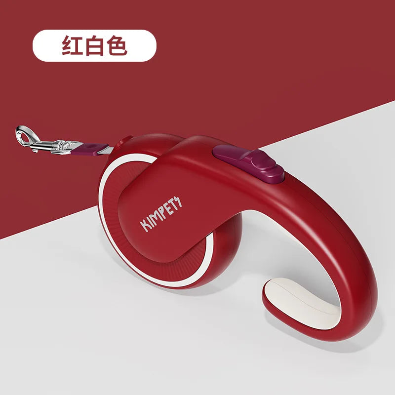 Automatic Retractable Dog Leash 5 Meters Long Teddy Dog Walking Rope Polyester Material for Small to Medium Sized Dogs