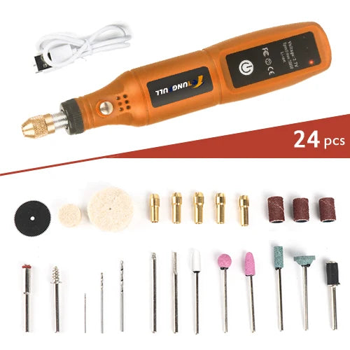 Cordless Mini Electric Rotary Tool Set 16000RPM USB Charging Engraving Pen Electric Drill Dremel Tools Jewelry Metal Polishing
