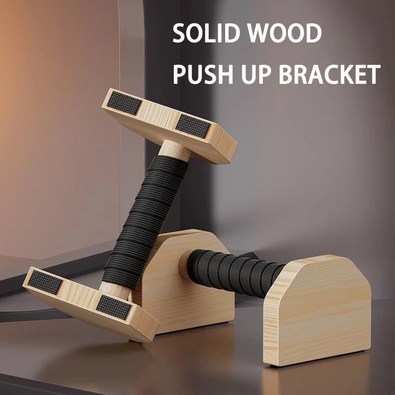 Push-up Stand Wood Pushup Bars Exercise Non-Slip Parallettes Handle Stands Calisthenics Fitness Equipment Home Strength Training