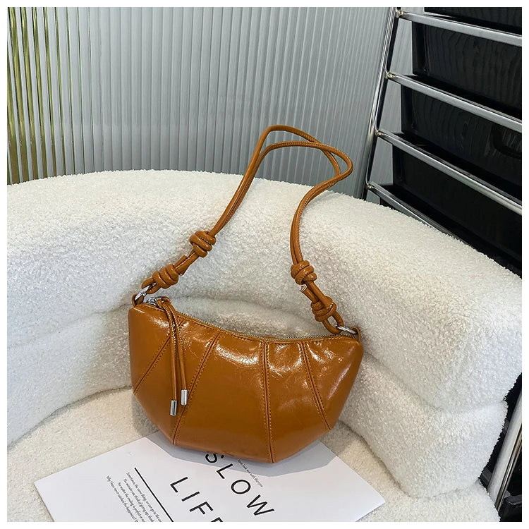 Casual Dumpling Shaped Large Capacity Shoulder Bag for Women 2026 New Style Soft Handle Single Strap Crossbody Luxury Bag