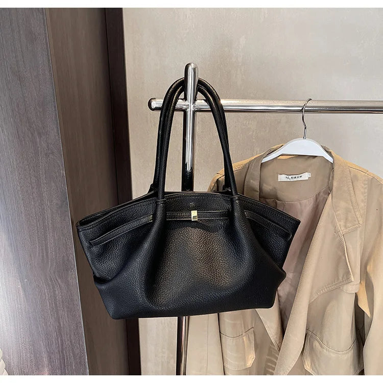 Large Capacity Women's Shoulder Bag Commuter Tote Bag Underarm Single Shoulder Bag Retro Design Casual Handbag