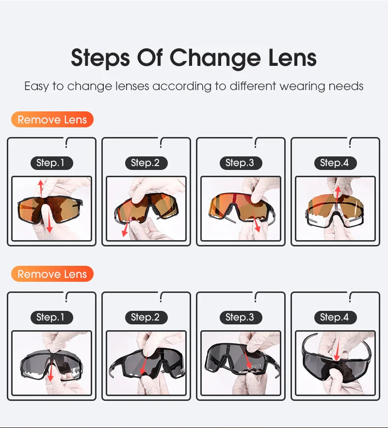 Kapvoe UV400 Racing Bike Glasses Eyewear MTB Cycling Sunglasses Cycling Glasses  Polarized Men's Sunglasses Women Sport Goggles