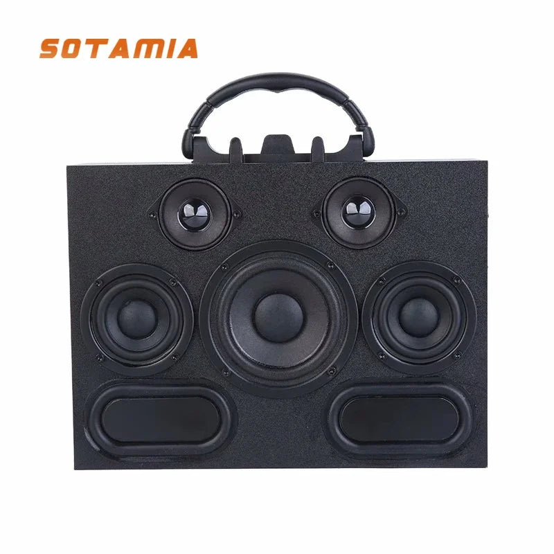 SOTAMIA 1Pcs Seven Units Portable Bluetooth Speaker Hifi Music Audio Charging Wooden Subwoofer Speakers Power Loudspeaker