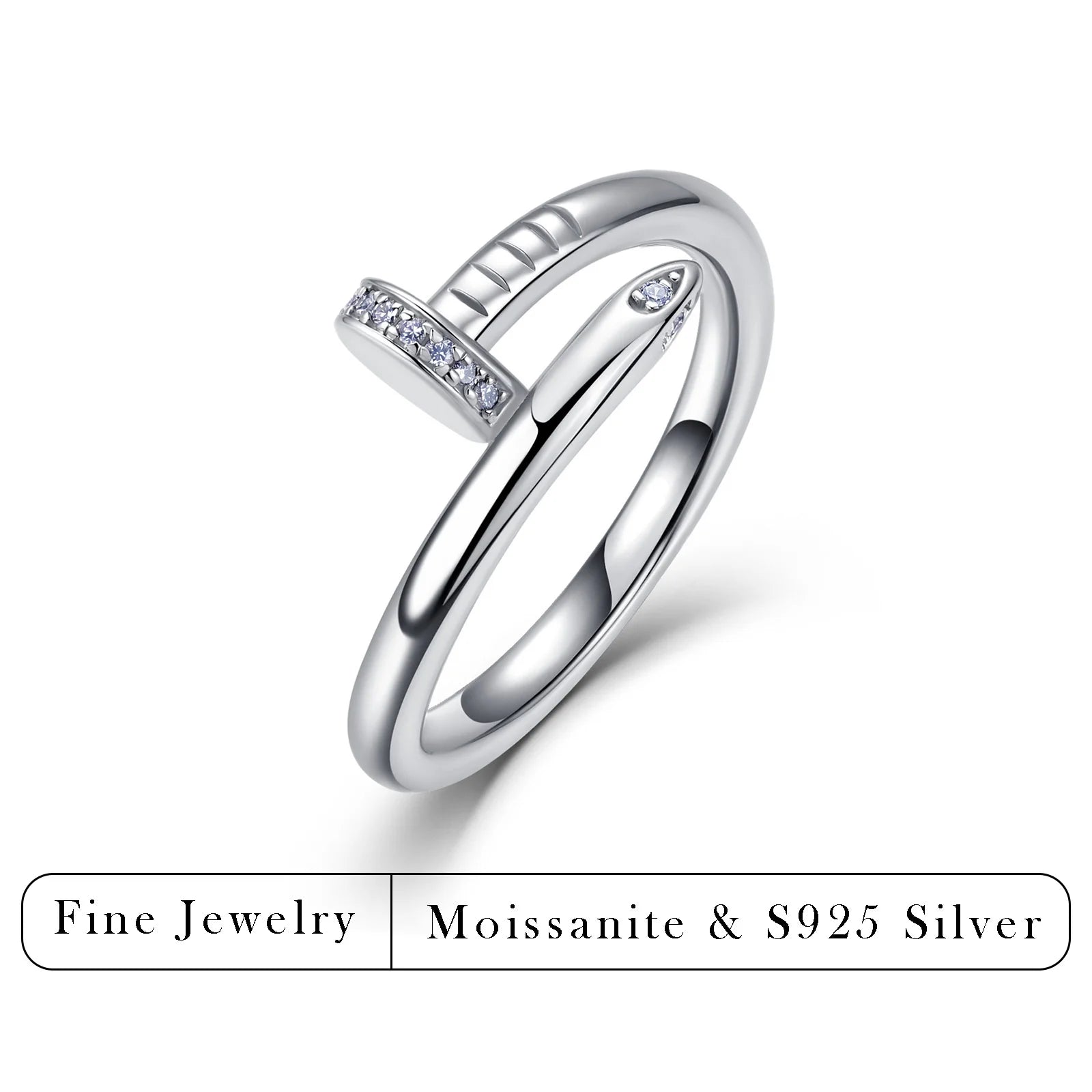 0.06CTW Moissanite Ring S925 Sterling Silver Stackable Finger Ring for Women Jewelry