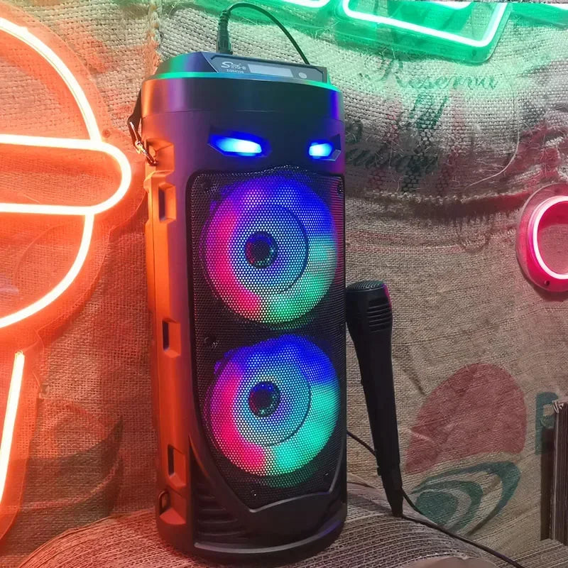 30W Wireless Column Big Power Stereo Portable Bluetooth Speaker Subwoofer Bass Party Speakers with Microphone Family Karaoke USB