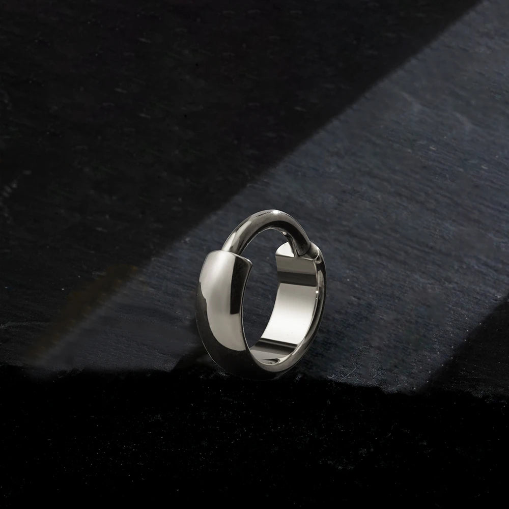 Right Grand ASTM F136 Titanium 16G Wide Chunky Conch Clicker Ring 8/10/12mm Cartilage Hoop Earring Earlobe Nose Piercing Jewelry
