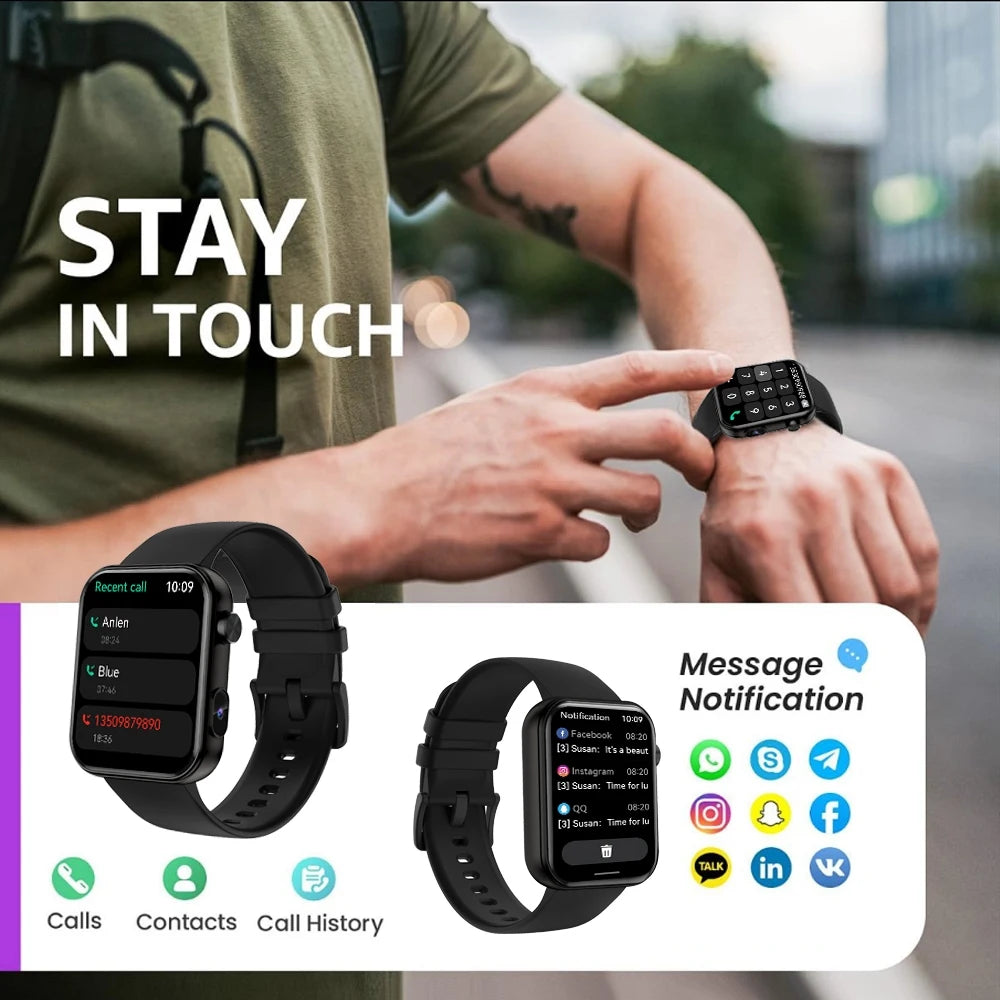 2025 New Smart Watch Women Men HD Camera Record Video Heart Rate 512MB Memory Music Sport Waterproof Bluetooth Call Smartwatch