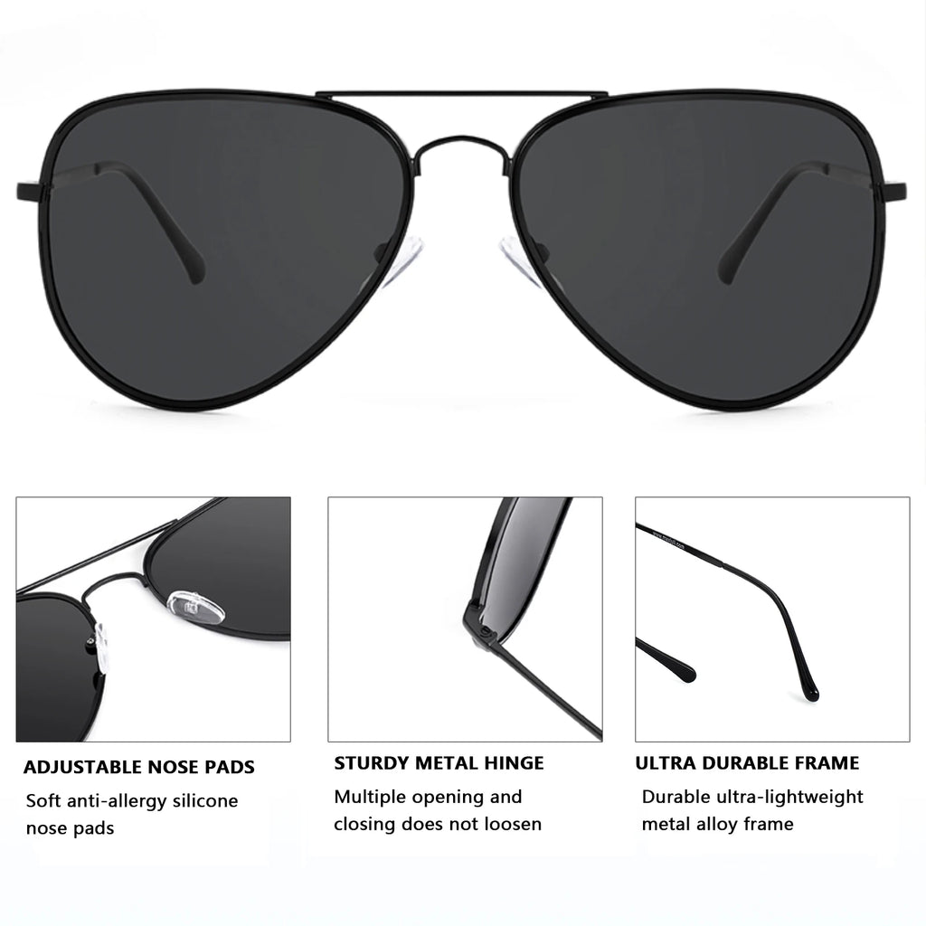 MAXJULI Polarized Sunglasses for Big Heads Men Women 8123