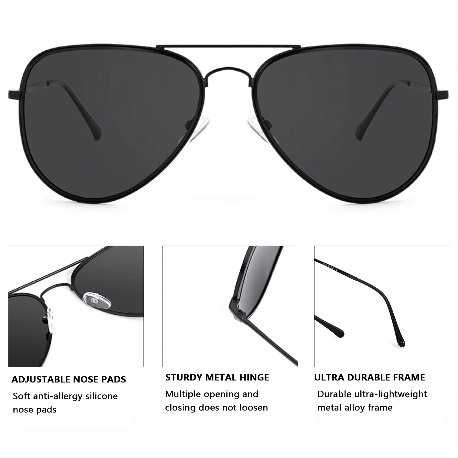 MAXJULI Polarized Sunglasses for Big Heads Men Women 8123