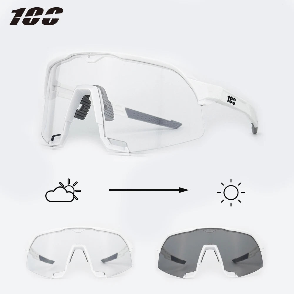 100 Photochromic Riding Cycling Sunglasses Mtb Cycling Glasses Goggles Bicycle Mountain Bike Men Women Sport Protection Glasses