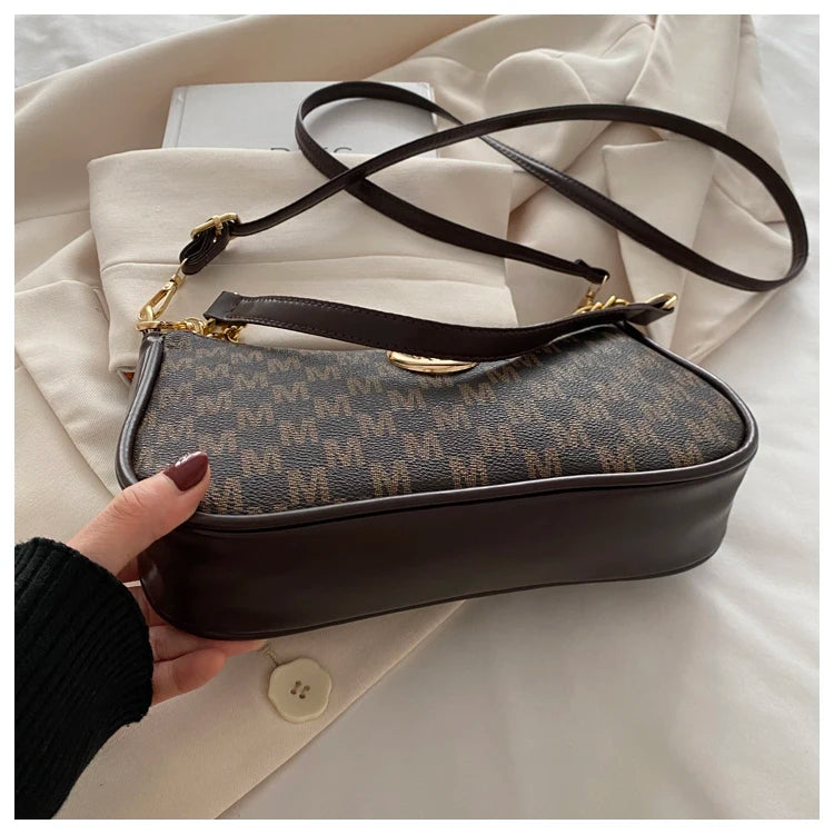 Vintage Floral Print Underarm Bag Women's Crossbody Shoulder Bag Casual Versatile Small Bag Popular Female Fashion Design