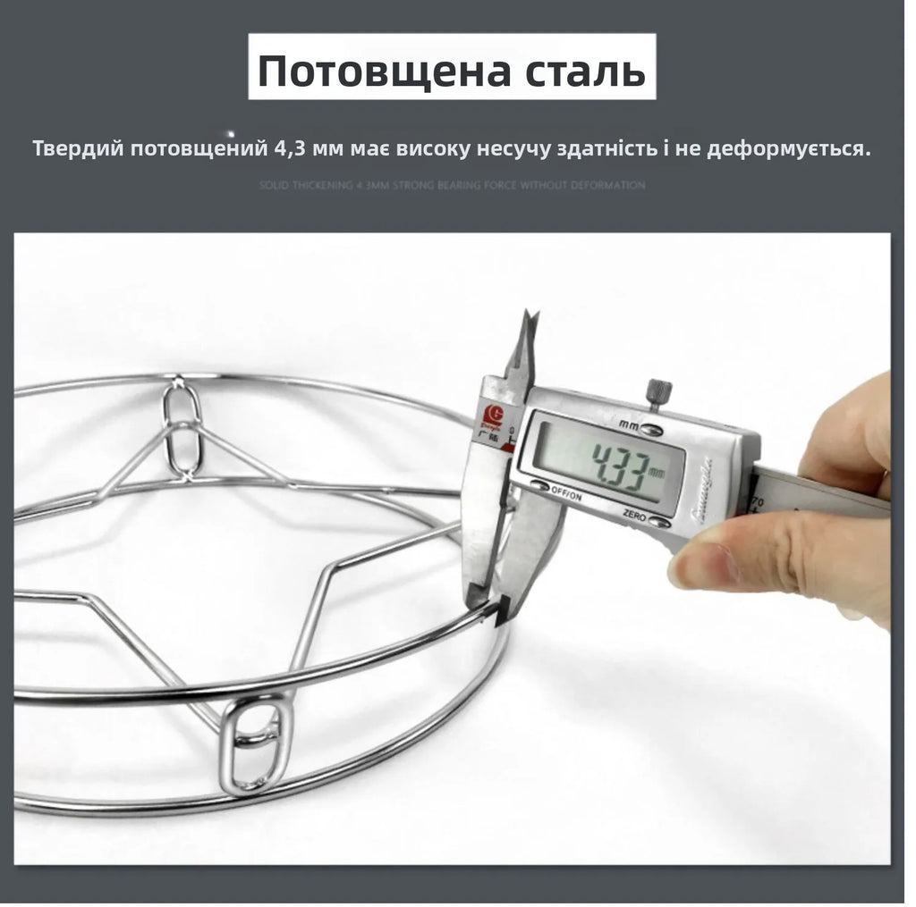 Thickened Stainless Steel round Tube Wok Stand Double Layer Pot Pad with Plate Connected Pot Stand Heat Insulation Anti-Scald...