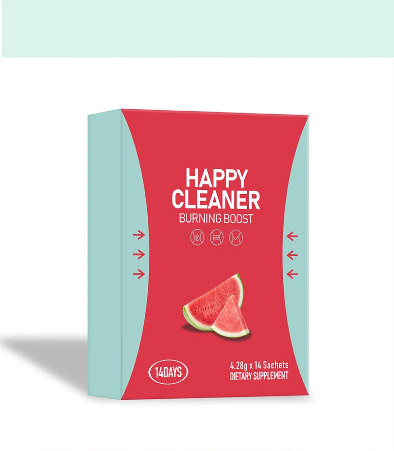 Happy Cleaner Powder – Sugar-Free Watermelon Drink Mix, Antioxidant & Digestion Support, Vegan, Non-GMO, Gluten-Free, 14 Packs