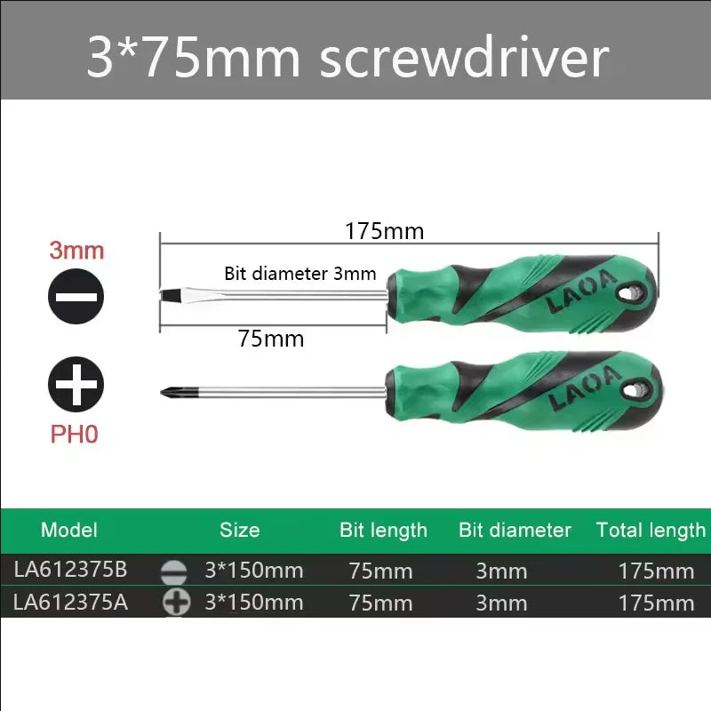 LAOA2pcsS2 alloy steel screwdriver household screwdriver phillips screwdriver screwdriver repair with magnetic
