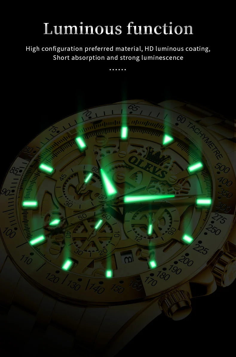 OLEVS 9913  Men's Watches Original Quartz Watches For Men Waterproof Luminous Chronograph Date 24 Hours Watches Luxury Men