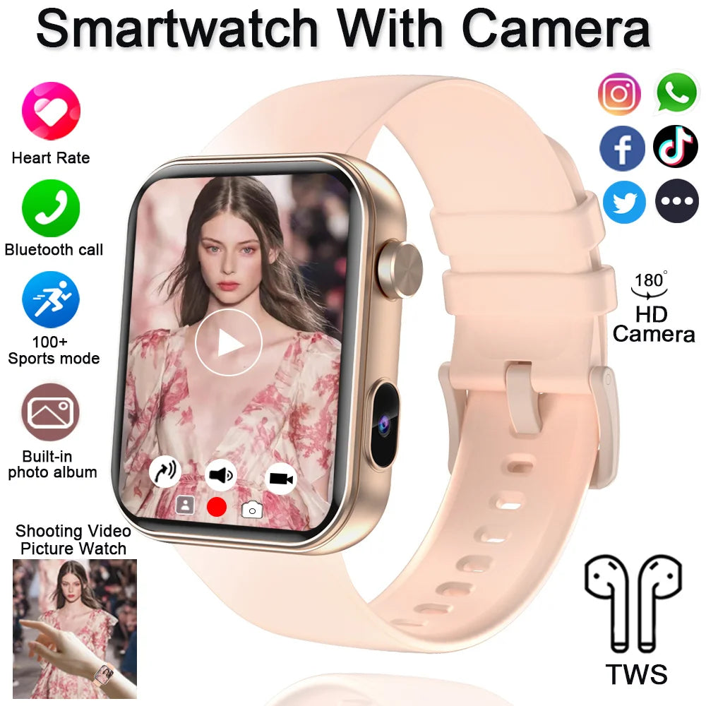 2025 New Smart Watch Women Men HD Camera Record Video Heart Rate 512MB Memory Music Sport Waterproof Bluetooth Call Smartwatch