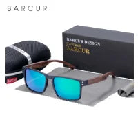 BARCUR Men's Sunglasses for Men Brand Designer Natural Walnut Wood Sun Glasses Women Polarized Eyewear UV400 Eyewear Oculos