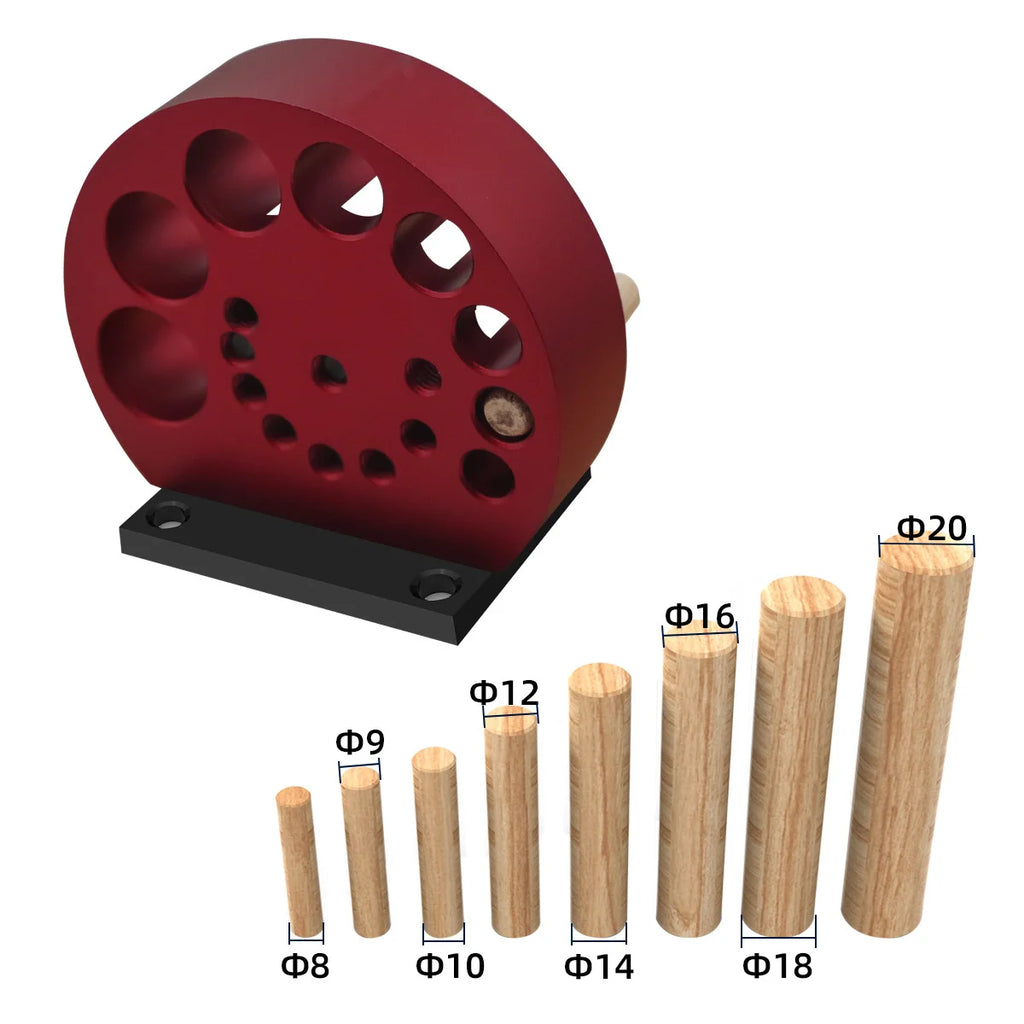 Adjustable Dowel Maker Jig Kit,8-20mm Electric Drill Milling Round Rod Auxiliary Tool with Carbide Blades