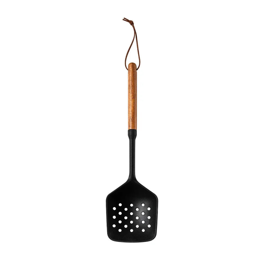 1/7Pcs Black Food Grade Silicone Kitchen Cookware Utensils Spatula Spoon Oil Brush Practical Cooking Tool Kitchenware Set