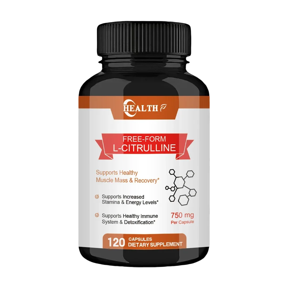 Supplement with L-Citrulline - Healthy Muscle Building, Energy, Strength, Immune System Support -120 Capsules Dietary Supplement